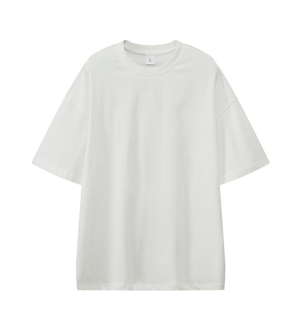 DIY personalizado su logotipo 300gsm Hgn-End calidad de gran tamaño peso pesado 100% Camiseta de algodón para hombres Camiseta de manga corta Color sólido
