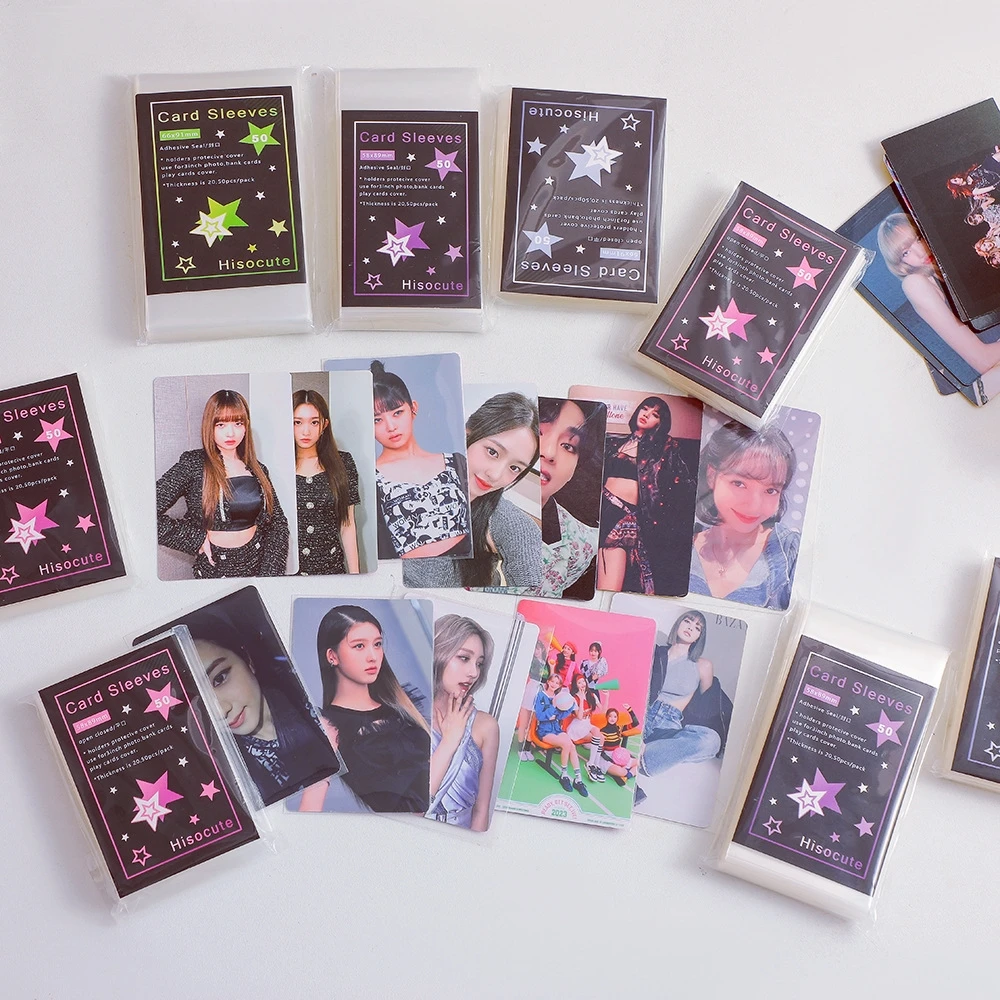 50 ~ 100 ชิ้น KPOP Photocard แขน Pack - PVC - Cool Clear Toploaders - Sealable Non-Sealable ผู้ถือบัตร - 58*89 มม. และ 66*91 มม.