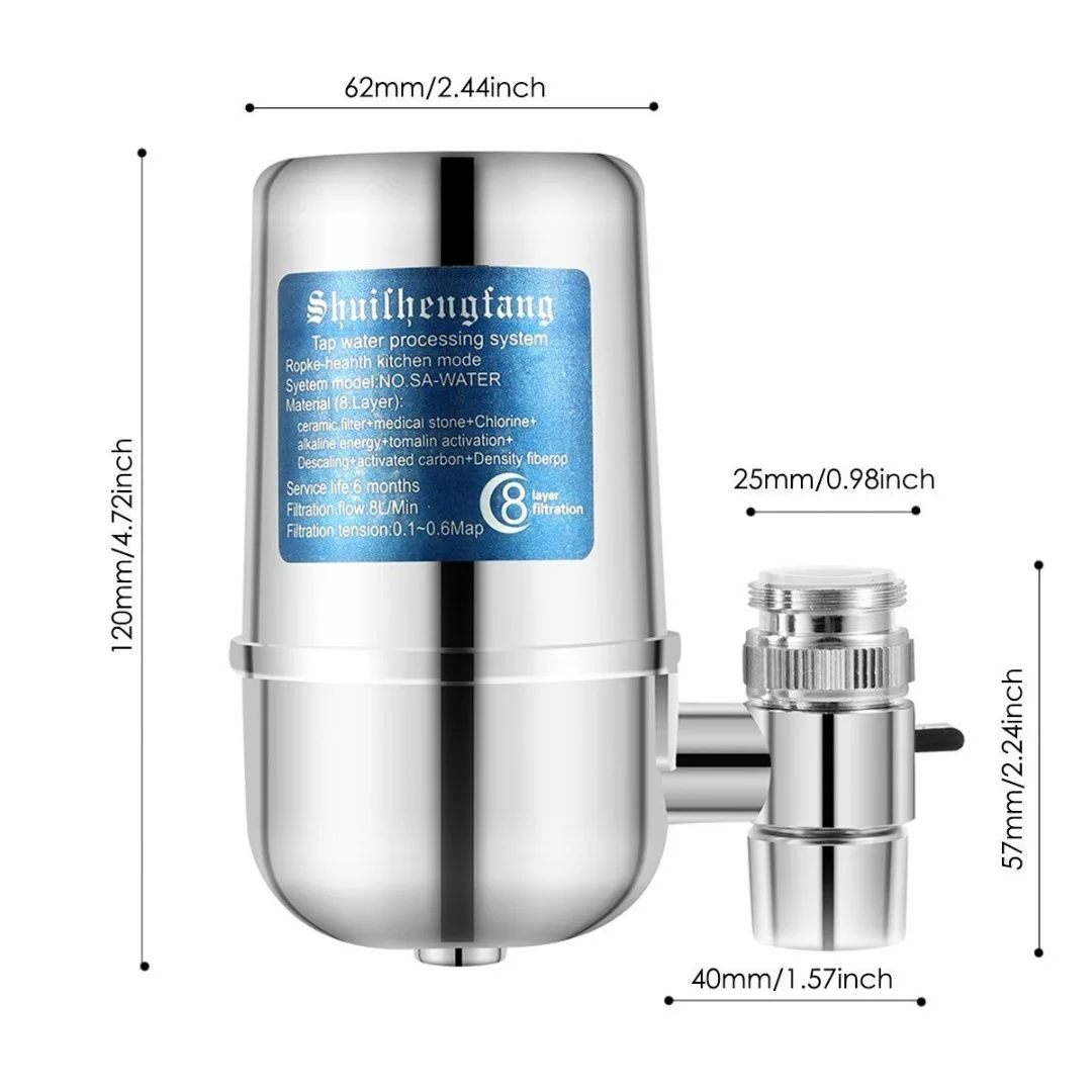 Faucet Water Filter Faucet Mount Water Filtration System เครื่องกรองน้ําในครัวเรือน เครื่องกรองน้ําประปา ลดคลอรีน