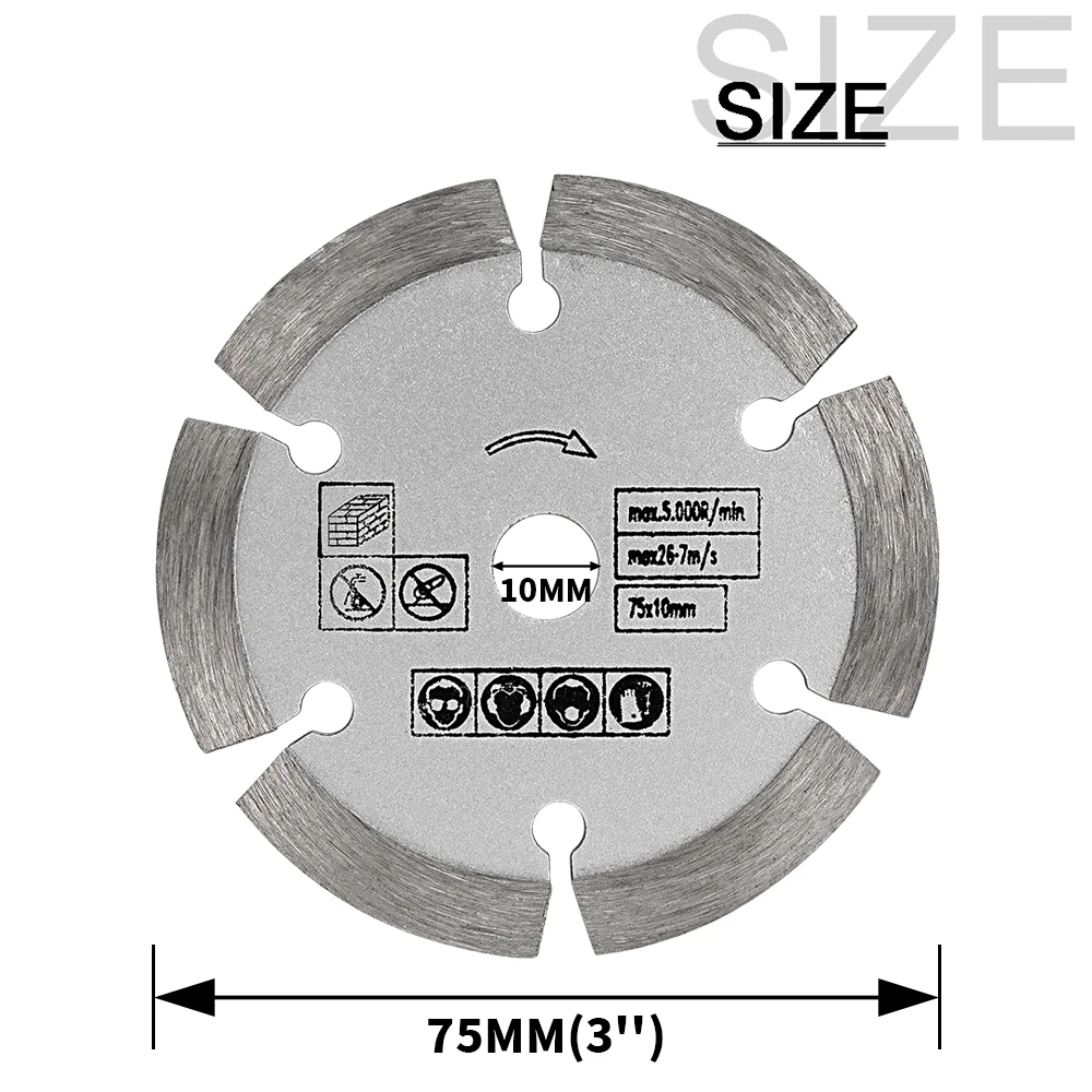 Disco de corte de diamante de 75mm, rueda de corte de piedra de 3 ", hoja de sierra de corte de vidrio para cortar Metal, madera, cerámica, Pvc, cemento, 2 uds.