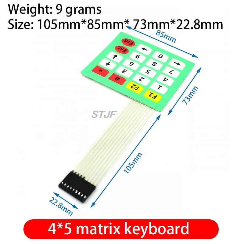 1*2 3 4 5-Tasten-Tasten-Membranschalter 3*4 4x5-Matrix-Array-Tastatur 1x6-Tastatur mit LED-Bedienfeld-Pad-DIY-Kit für Arduino