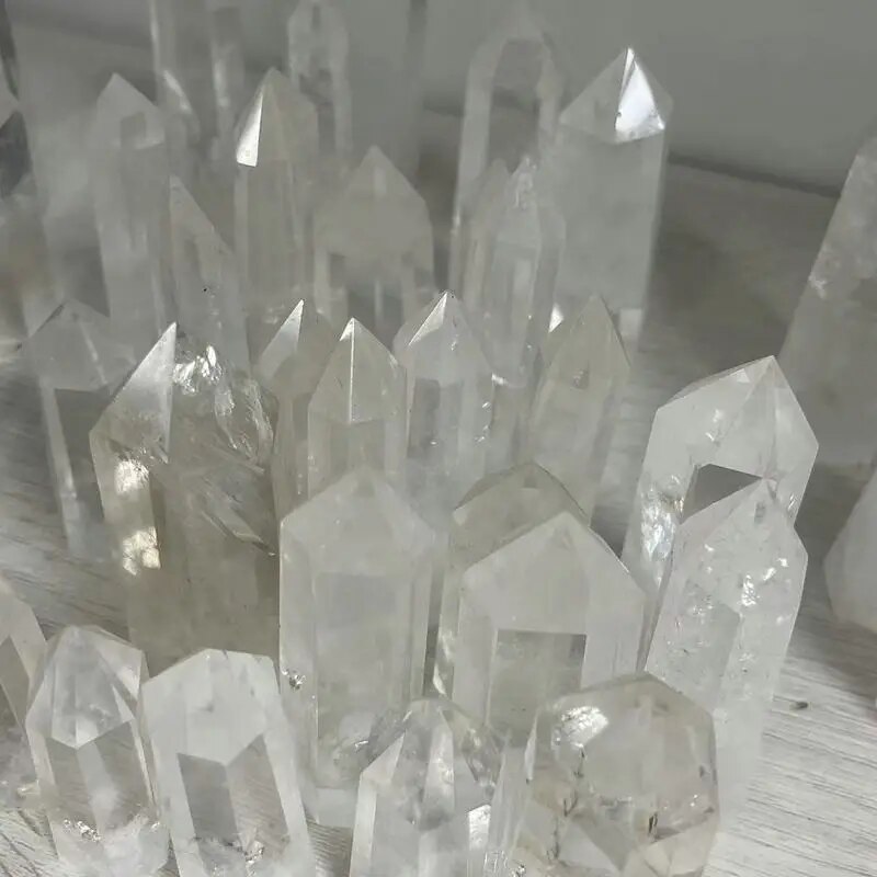 1 peça cristal de quartzo natural brasileiro cristal branco ornamentos de cristal de cura de cristal brasileiro