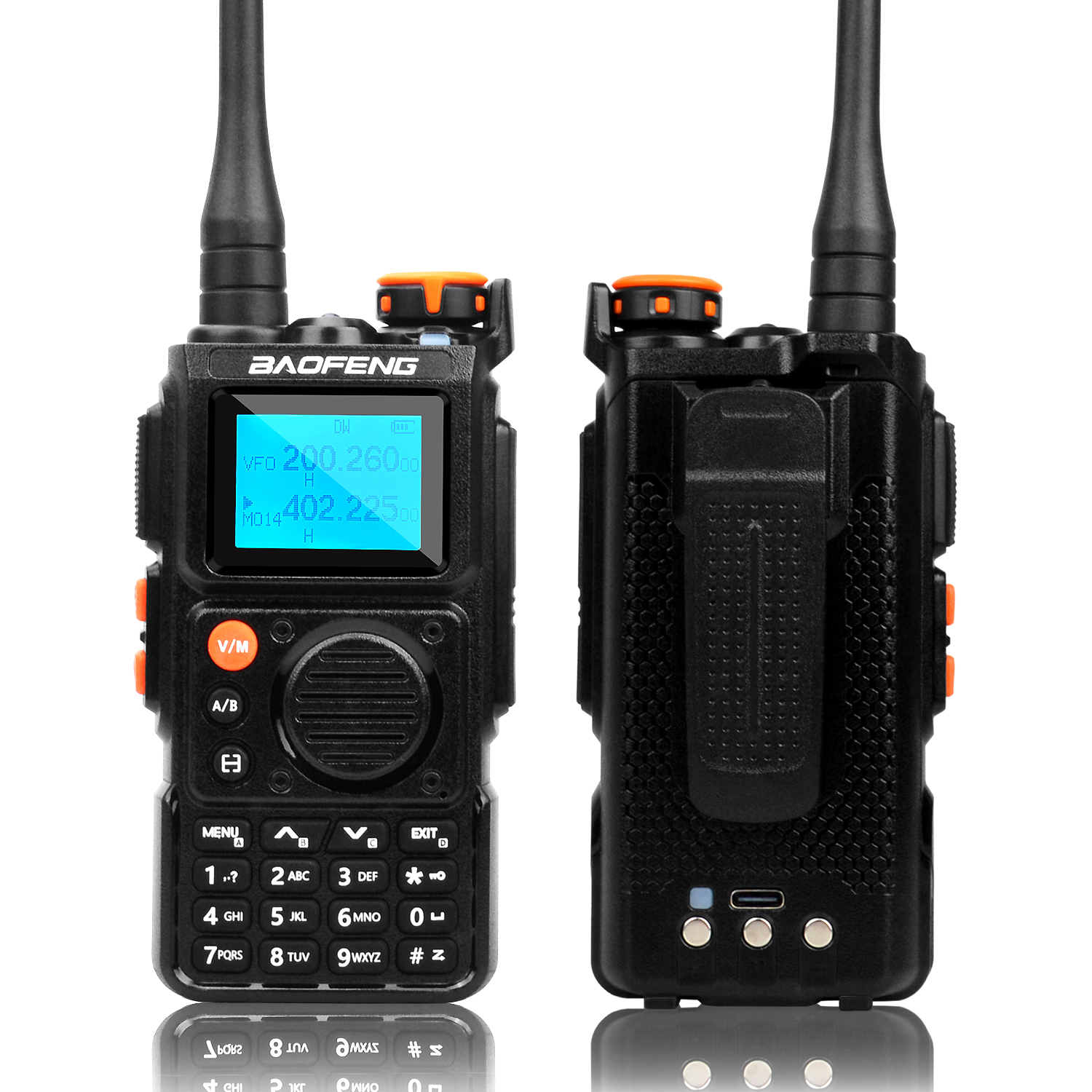 Baofeng Walkie Talkie K6 Samolot wielopasmowy 999Ch 5W 1,44 "ekran Bezprzewodowa kopia częstotliwości 1750 Hz Redukcja szumów Podwójne oczekiwanie Radio FM