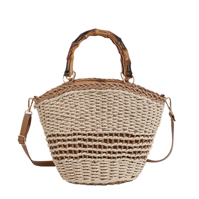 Sommer Frauen Umhängetasche hand gewebte lässige Strohs äcke böhmische Strand tasche Mode aushöhlen Dame Umhängetaschen Handtasche