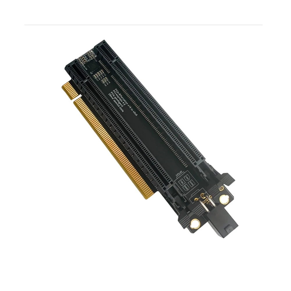 BABQ PCI-E 4.0 X16 Scheda di espansione da 1 a 2 Scheda divisa Gen4 PCIe-Biforcazione da X16 a X8X8 con slot spaziati da 20 mm CPU4P(4 pin)