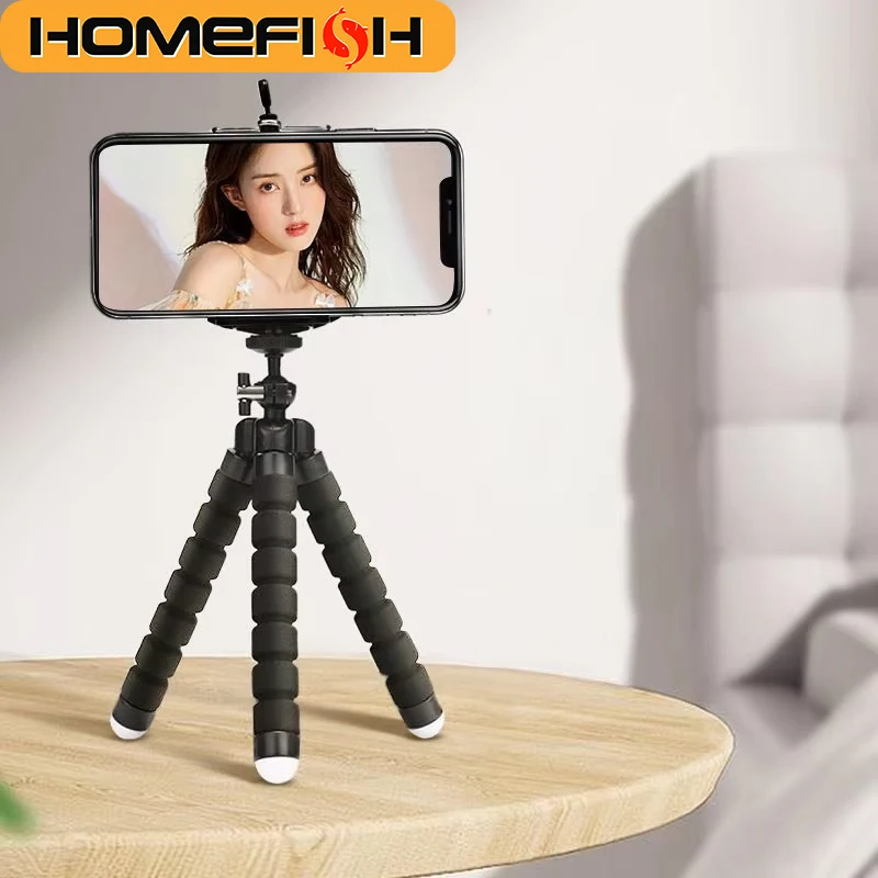 Trípode para teléfono: clip para soporte para cámara móvil, monopié para teléfono inteligente, mini trípode Octopus
