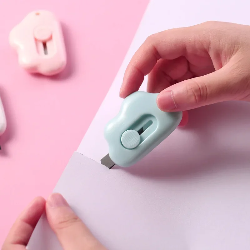 2/3 pezzi simpatico coniglio nuvola mini coltello multiuso portatile taglierina di carta taglio carta lama di rasoio forniture per taglio di cancelleria per ufficio