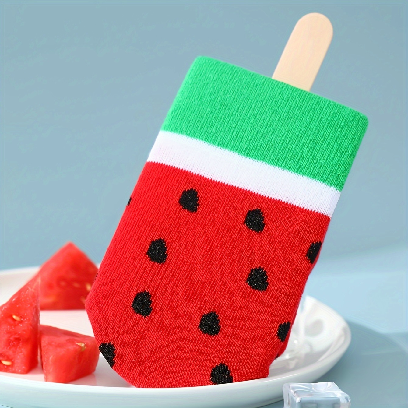 A pair of unique watermelon personalized patterns for men and women, gift socks for friends on Halloween, all season collection