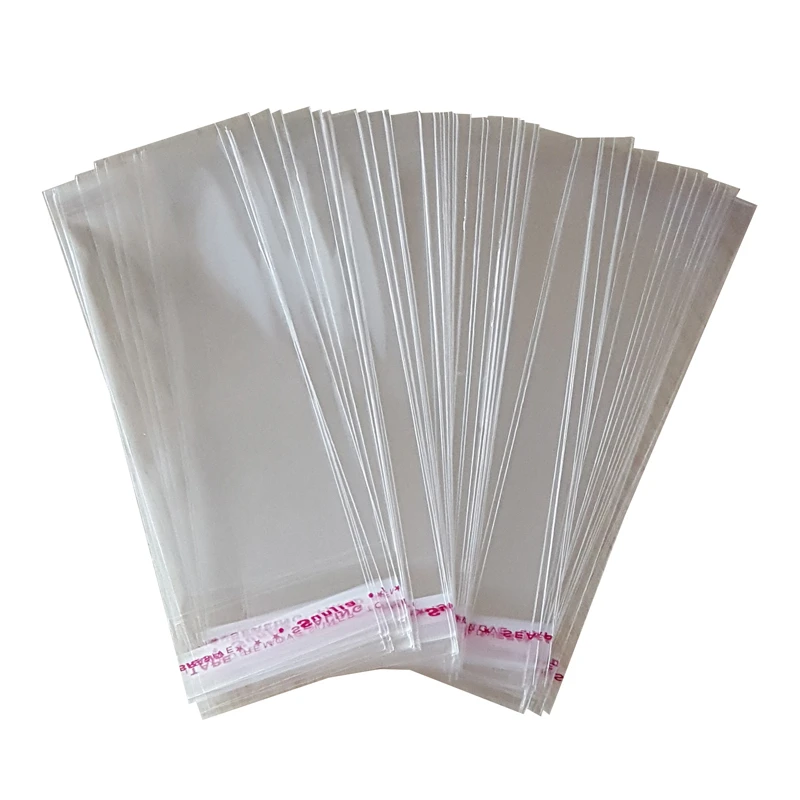 100 Uds. Bolsa de celofán autoadhesiva transparente de varios tamaños para violonchelo bolsas de plástico pequeñas con cierre automático para embalaje de dulces bolsa resellable