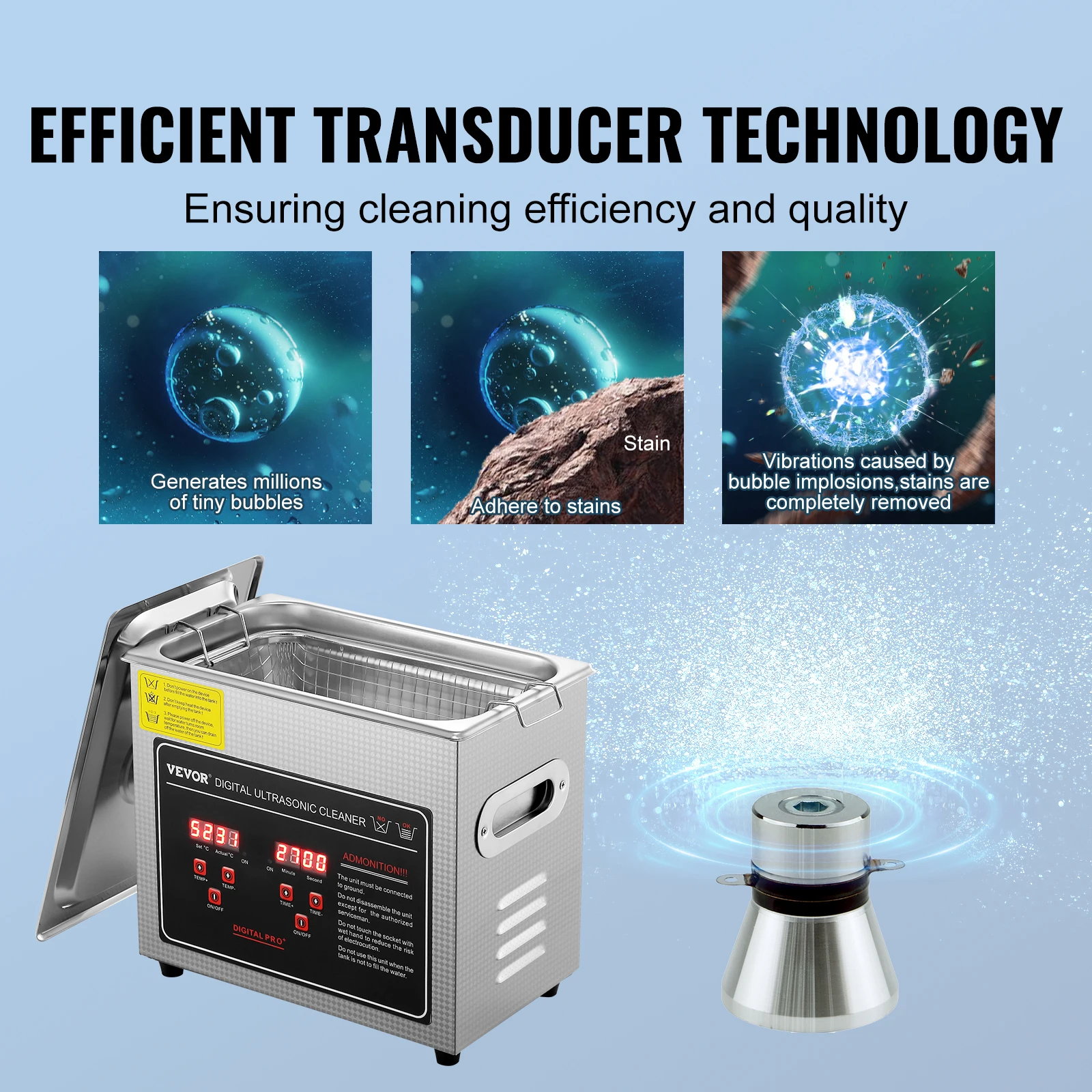 SucceBuy 2L 3L 6L 10L 22L 30L nettoyeur à ultrasons en acier inoxydable Portable nettoyage Machine à laver appareil ménager à ultrasons