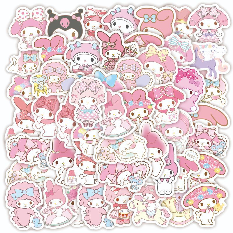 40PCS Sanrio My Melody Stickers Cartoon Melody Rabbit Stickers for Notebook Laptop Suitcase Waterproof Decal Kid Toy Sticker