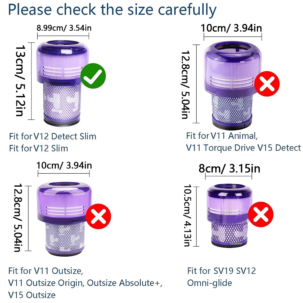สําหรับ Dyson V12 Detect Slim Absolute Extra Hepa Filter, ตัวกรองล้างทําความสะอาดได้, ตัวกรองทดแทนสําหรับเครื่องดูดฝุ่น Dyson Slim Series