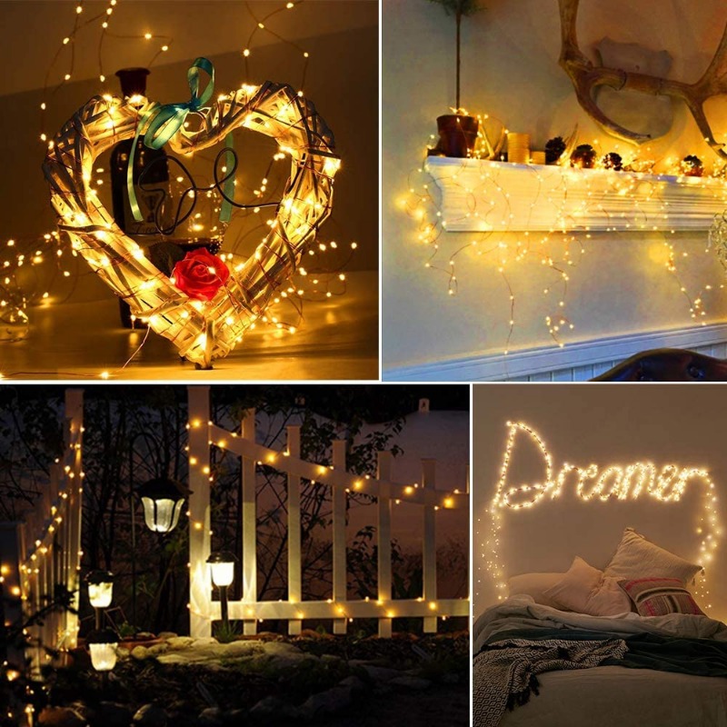 5M 10M กันน้ํา USB แบตเตอรี่ไฟ LED String ทองแดงลวด Fairy Garland โคมไฟคริสต์มาสงานแต่งงานวันหยุด