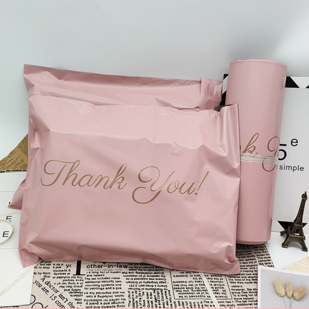 100 Stück rosa Dankesumschläge Versandtaschen Selbstklebende Verpackungsbeutel Versiegelte Express-Beutel Versandtasche Express-Verpackungszubehör