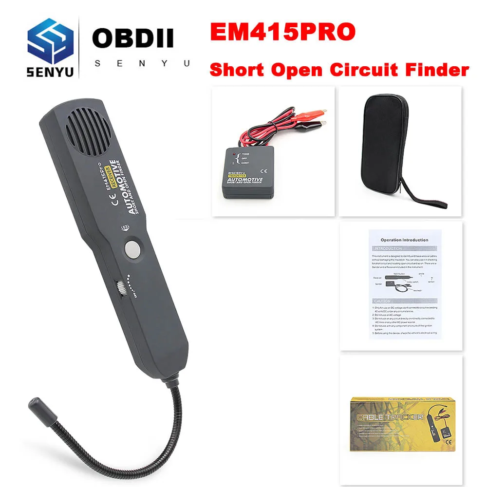 6-42V EM415PRO Automotive Korte Kabel Tracker & Open Draadzoeker Universele EM415 PRO Vind Auto Kortsluiting draad Diagnostische Lijn