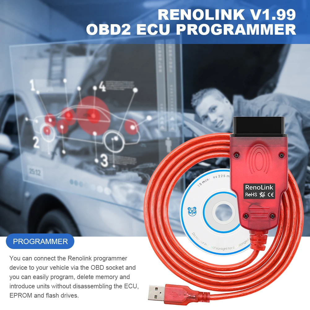Renolink V1.99 V1.98 OBD2 Diagnostic Interface For Renault D-acia ECU Programmer Resetting Key Coding UCH Match Dashboard Tool