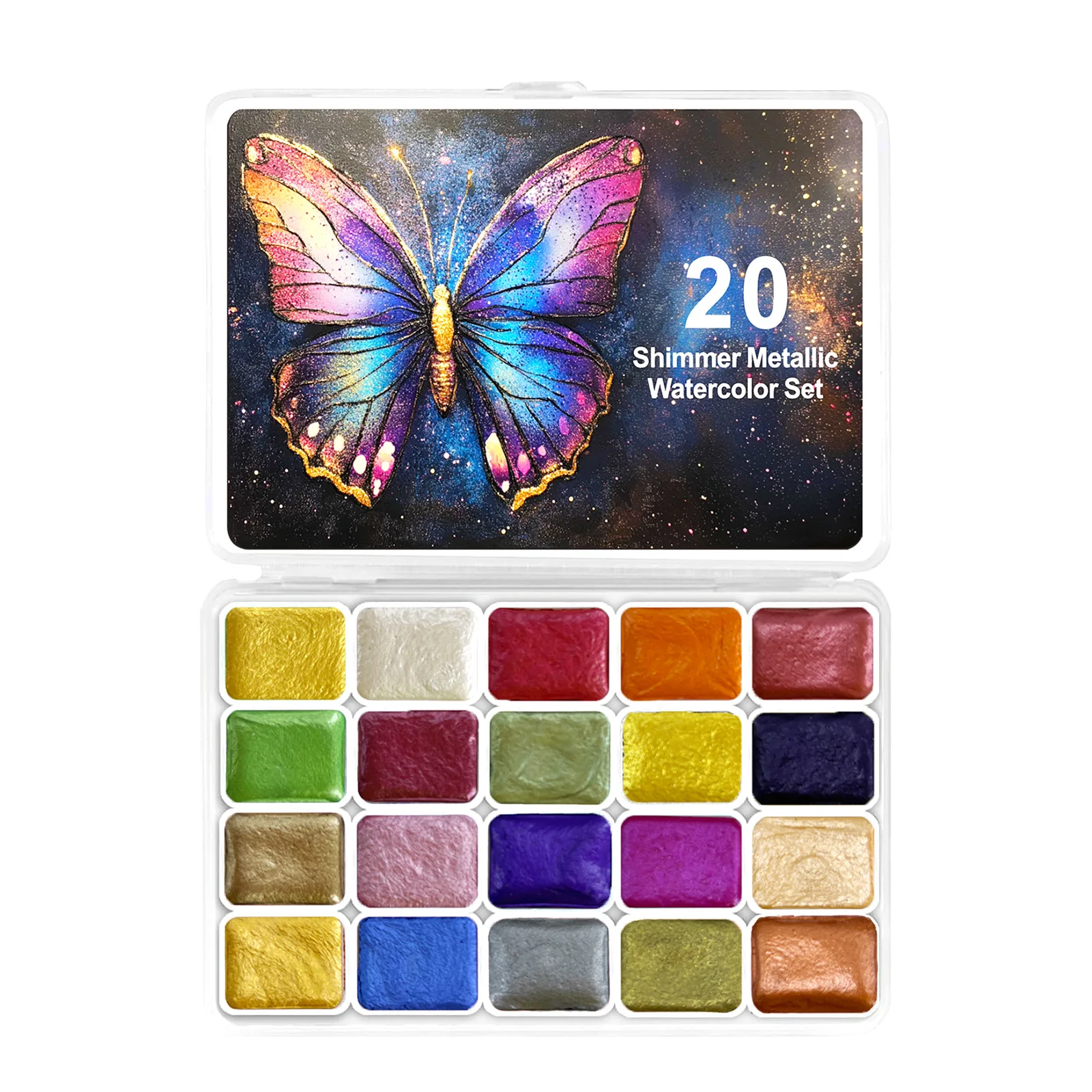 20/60/96 Glitzer-Aquarellfarbe, Mini-Forstwirtschaft, verschiebbares Aquarell-Malset, farbverschiebendes Aquarell-Farbset
