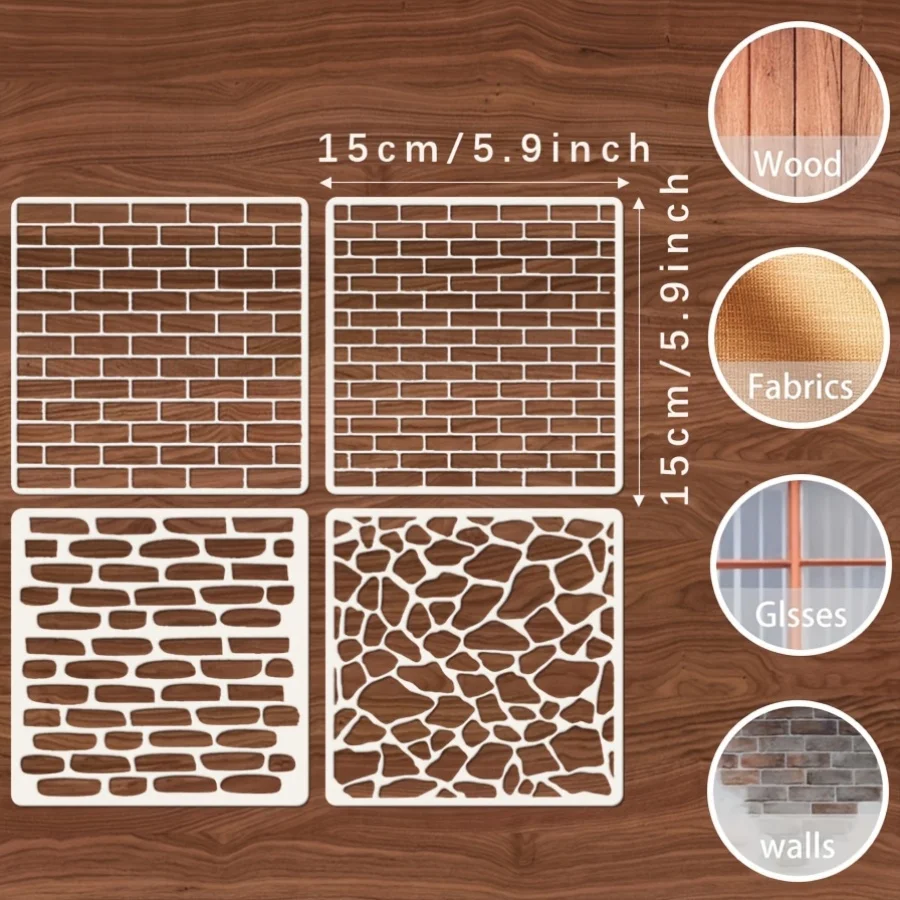 No-Skill Wonder! 12 Pack 6"x6" Washable Stencils｜Reusable Spray Paint Templates｜Floor Doodling, Home Decor & Art Projects Tool K