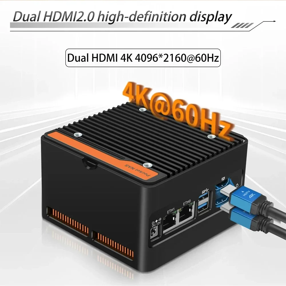 New Pocket NAS Computer Intel 3 N355 N305 N150 N100 Mini PC 4xM.2 NVMe Slot Firewall 2xi226-V 2.5G DDR5 4800 2xUSB3.2 2xHDMI2.0