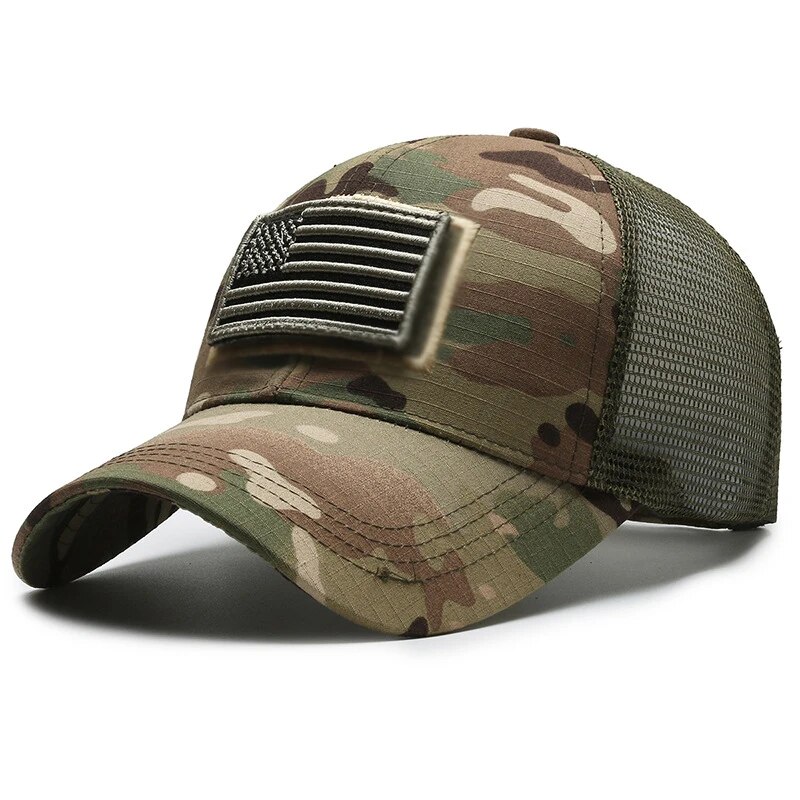 American flagge camouflage aufkleber bestickt basecap netz hut herren outdoor-klett kappe