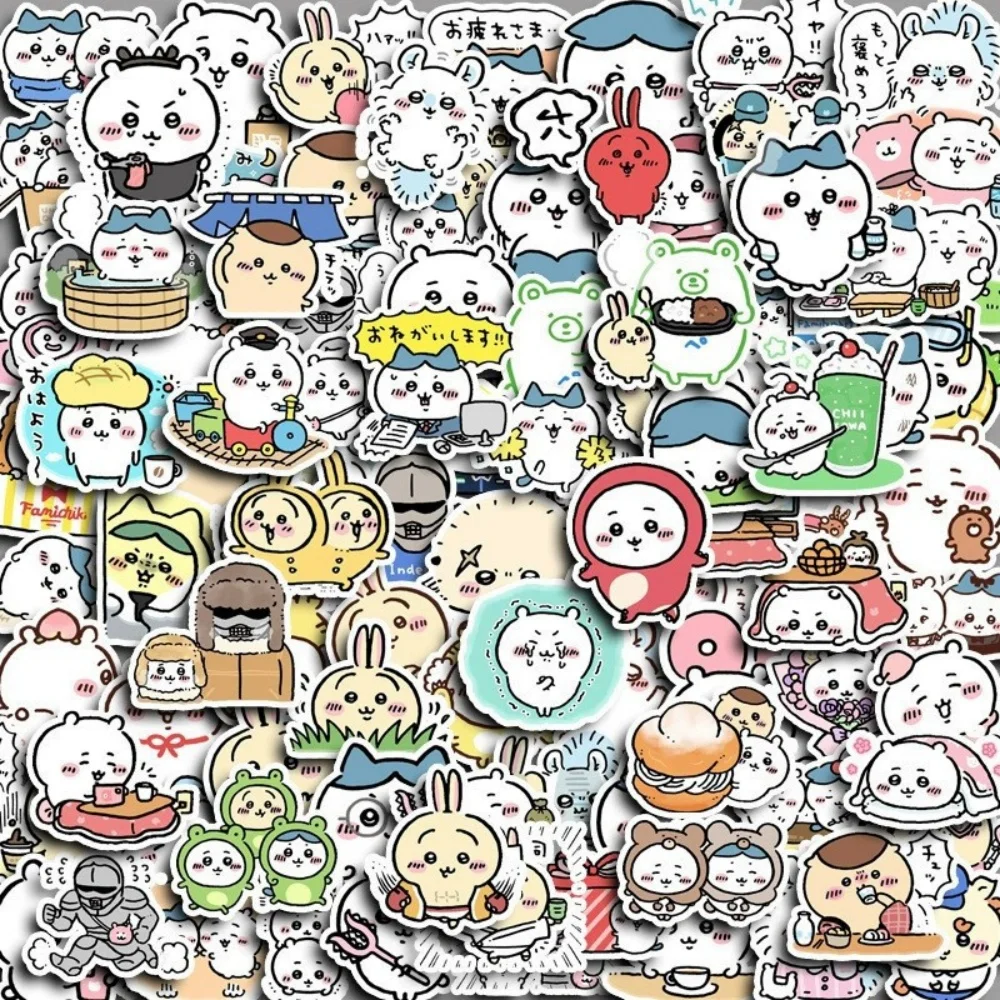 60/100 Stück Kawaii Anime Chiikawa Spielzeug Aufkleber Cartoon Hachiware Usagi Skateboard Laptop Handy Becher Dekorative Aufkleber Geschenke