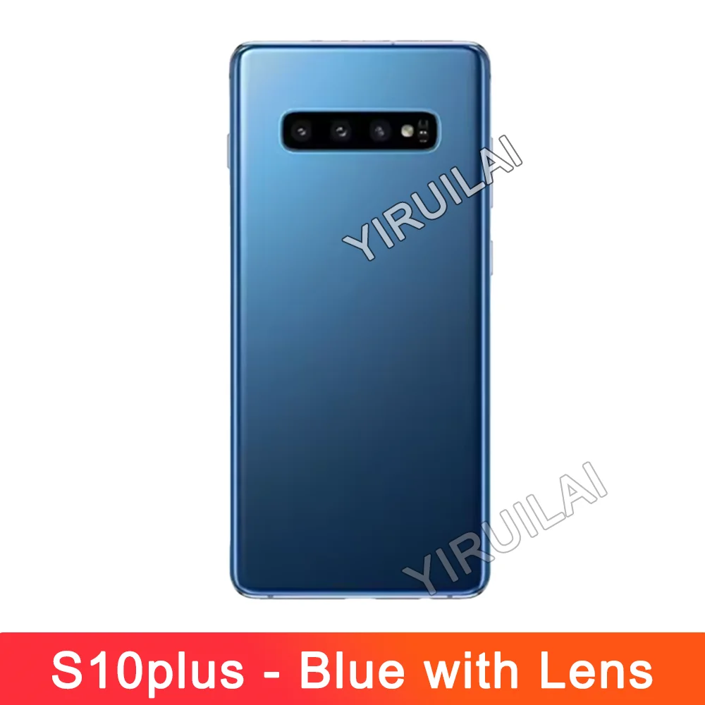 Neue Für Samsung Galaxy S10 Plus Batterie Zurück Abdeckung Glas Panel Hintere Tür Gehäuse Fall Kamera Objektiv Ersetzen