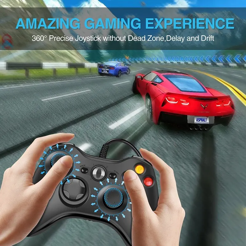 USB Wired Gamepad For Xbox360 Console Joypad For Win 7/8/10 PC Joystick Controle Mando Game Controller For Xbox 360 Accessories