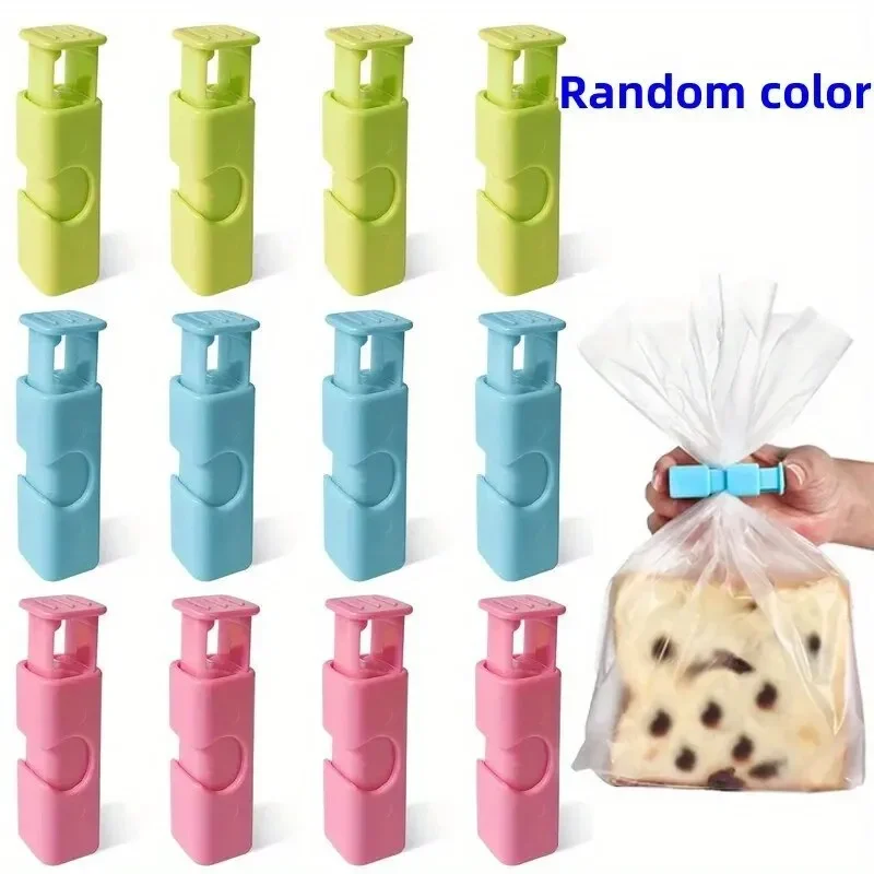 10 Uds Clips de sellado de alimentos, Clips para bolsas de refrigerios, Clips de mantenimiento fresco a prueba de humedad, Clips de sellado de bolsas de plástico