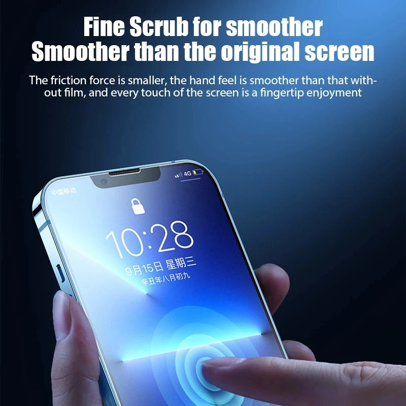3 piezas de vidrio templado mate para iPhone 14 12 11 13 Pro Max 7 8 Plus protectores de pantalla esmerilados para iPhone 15 16 12 Mini X XR XS MAX