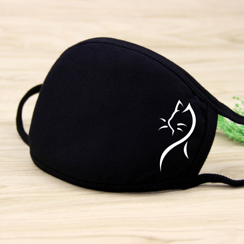 Masque buccal en molleton respirant, expression super mignonne, Kpop noir coréen, unisexe, masque buccal Kawaii, masque en coton Anime