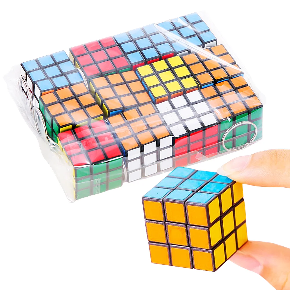 12 ชิ้น 3 เซนติเมตร Mini Magic Cube ของเล่นเพื่อการศึกษาเด็กอนุบาลรางวัลเด็กวันเกิด Party โปรดปราน Goodie กระเป๋า Pinata Fillers