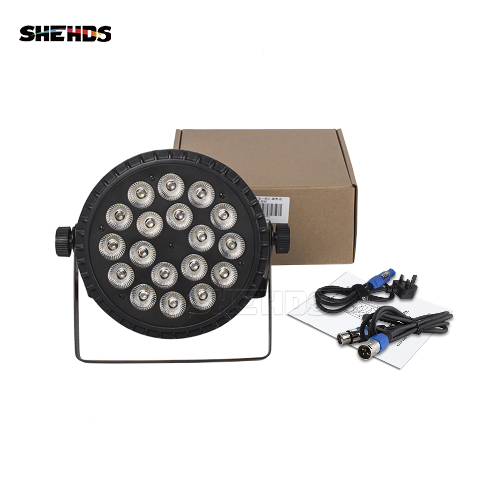 SHEHDS 4 pièces en alliage d'aluminium LED plat Par 18x12W RGBW/18x18W RGBWA + UV LED éclairage DMX512 Disco lumières de noël DJ public