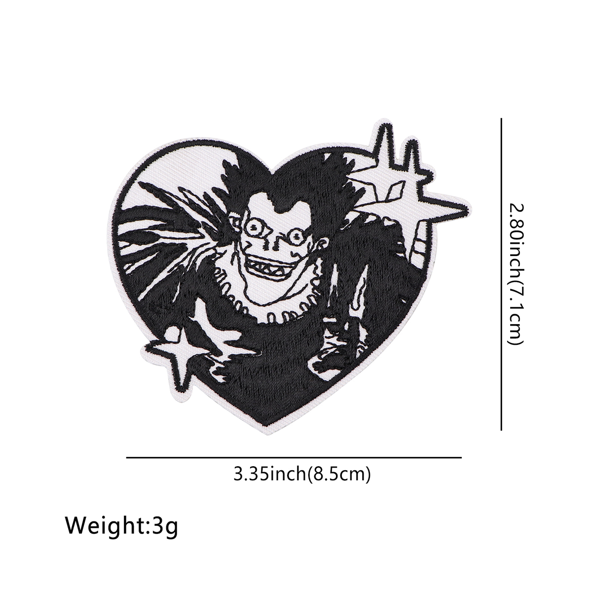 黒と白の悪魔の刺繍パッチ、服のステッカー、アップリケ、クールなバッジ、DIY、黒、白