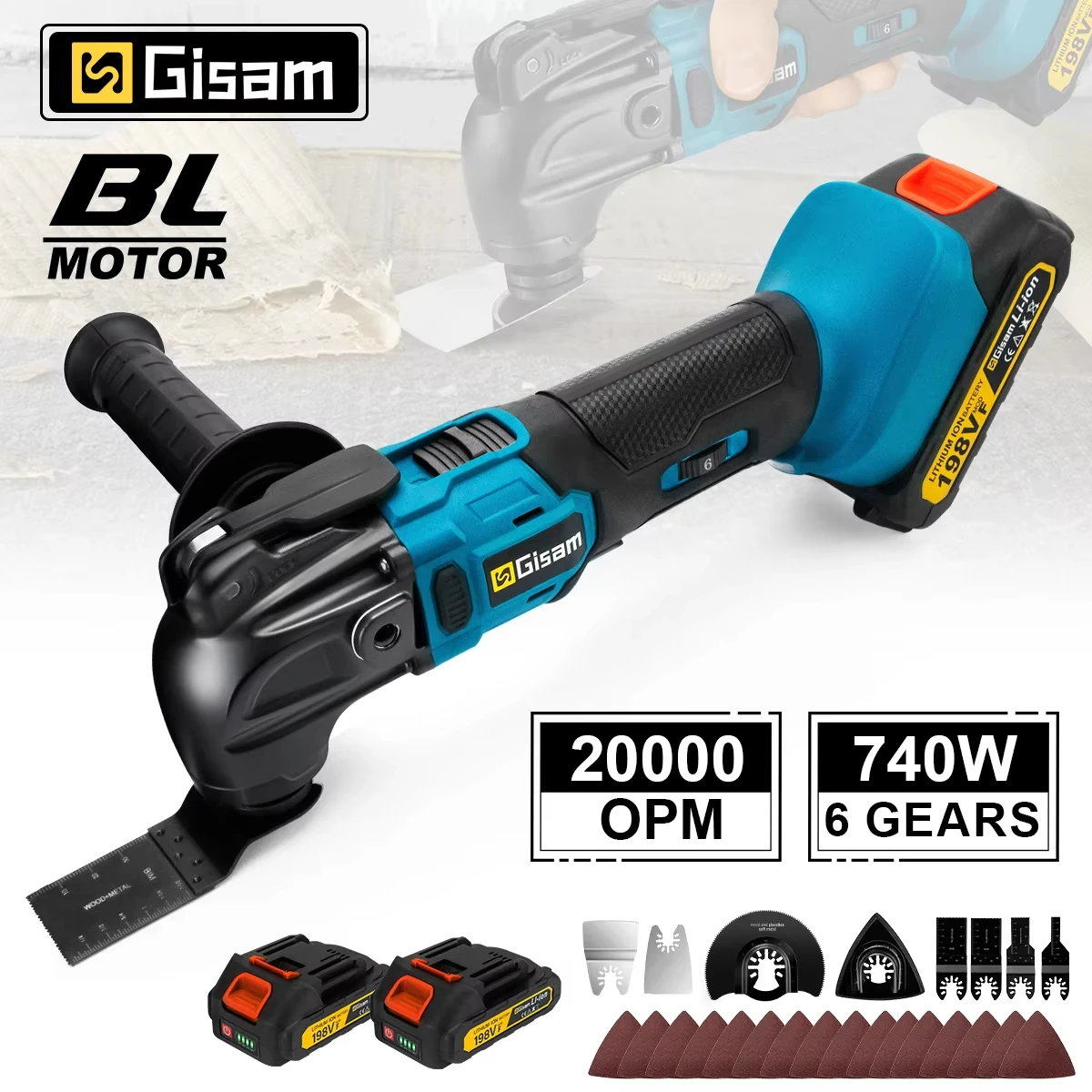 GΣ 20000OPM Akku-Schnellverschluss-Oszillierwerkzeug, Multifunktions-Trimmer, Elektrowerkzeug, Anti-Vibration, für Makita 18 V Akku, Pin