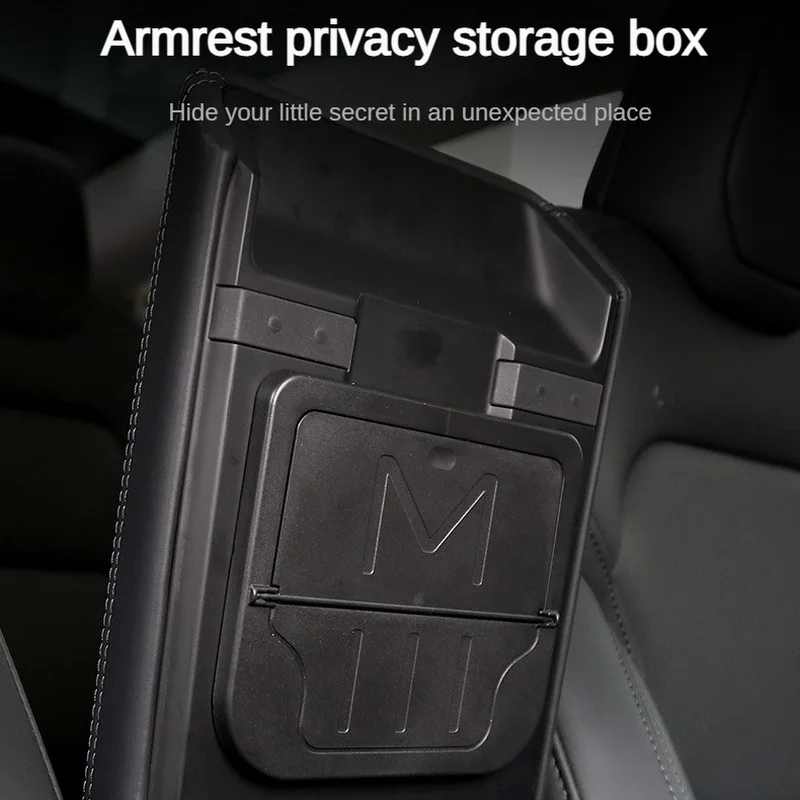 Für Neue Tesla Modell 3 + Highland 2024 Versteckte Lagerung Box Drücken Armlehne Box Verstauen Aufräumen Privatsphäre Lagerung Innen Zubehör