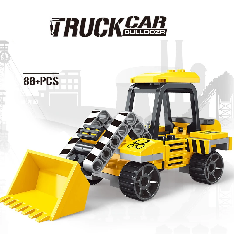 ใหม่ Heavy วิศวกรรมเครื่องผสมซีเมนต์ Fire Engine MINI Loader รถบรรทุกรถตํารวจคลาสสิกรุ่น Building Blocks ชุดอิฐของเล่น City