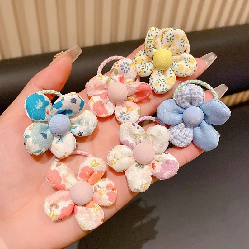 10 Teile/satz Neue Baby Mädchen Nette Bunte Blume Haar Bands Pferdeschwanz Halter Chilren Weiche Scrunchies Gummi Kinder Haar Zubehör