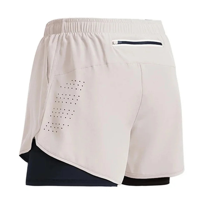 Pantalones cortos para correr para hombre, pantalones cortos deportivos de secado rápido con ventilación de doble capa, nuevos pantalones cortos deportivos para entrenamiento y culturismo