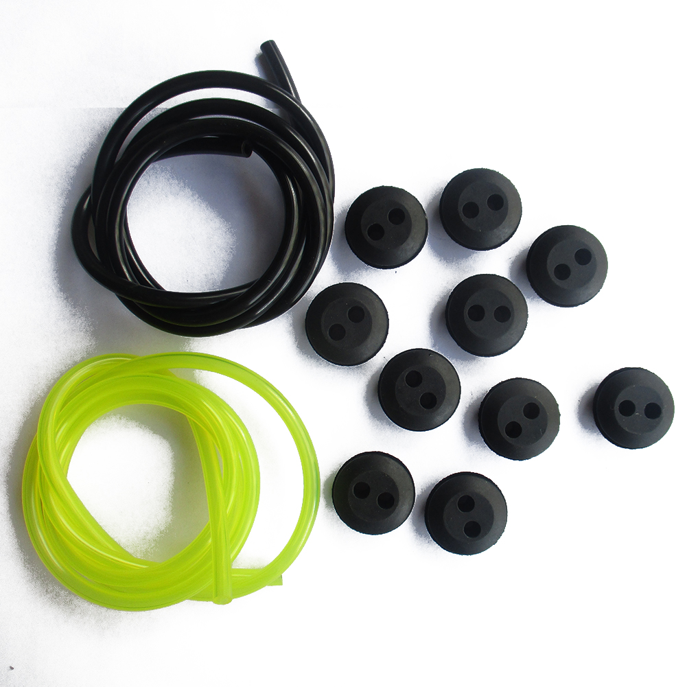 12pcs 2 Holes Fuel Tank Grommet Rubber With Fuel Line Pipe For Brush Cutter Grass Trimmer Rubber Replacemnt Garden Supplies