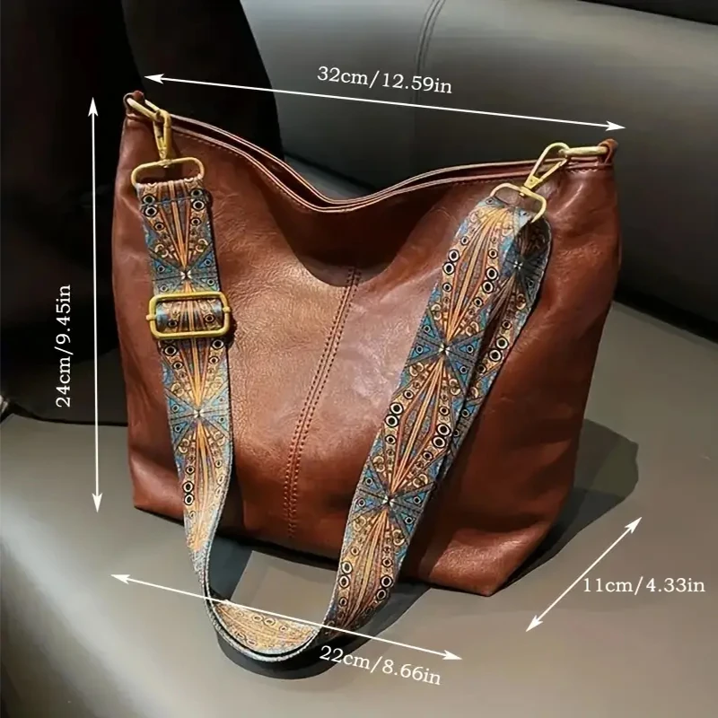 Borse tote vintage di fascia alta da donna e da uomo di nuovo stile con grande capacità e tracolla singola.