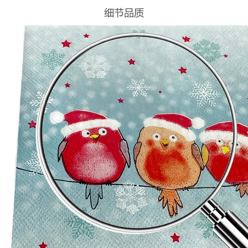 20 шт./упаковка, бумажные салфетки с рисунком трех маленьких птиц