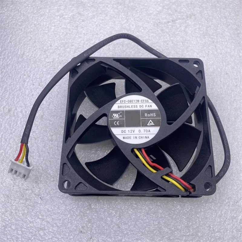 EFC-08E12W-EF07 EF06 80*80*25mm 12V 0,70A Ventilador de resfriamento do interruptor do inversor do servidor de 3 fios