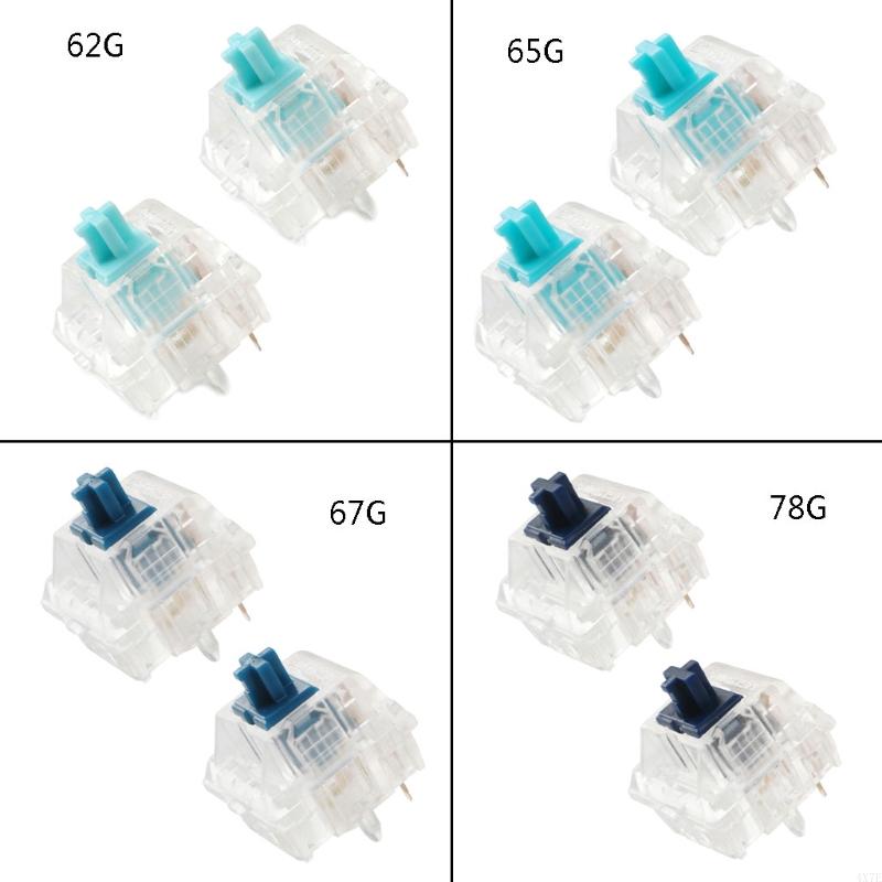 4x7e Zealios Zilent V2 Sakelar Taktil MX Gaya 5Pins Mute Blue Untuk Mekanik Poros Keyboard Mekanik 62G 65G 67G 78G Gaya