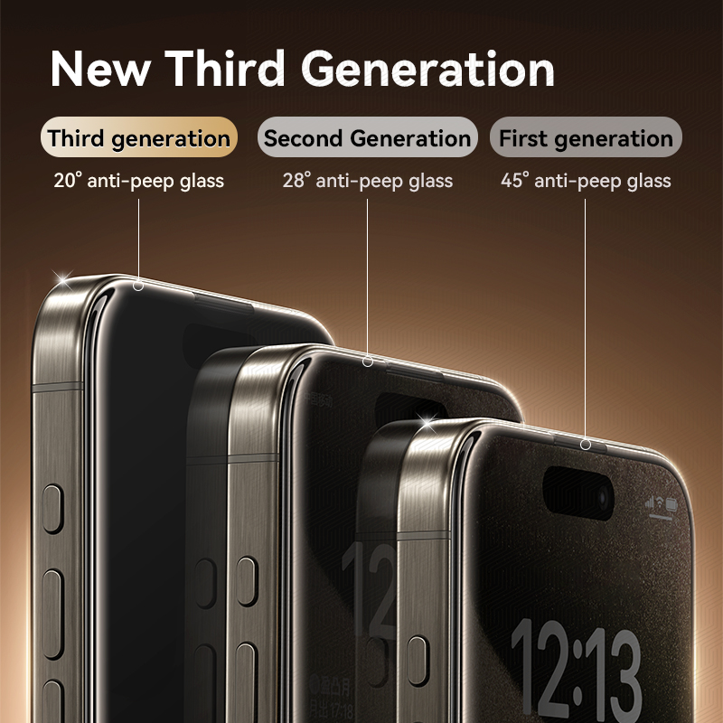 Joyroom 1/2Pcs Anti-spy Glass For iPhone 17 16 15 14 Pro Max Glass For iPhone 17 16 15 14 13 12 Pro Max Privacy Screen Protector