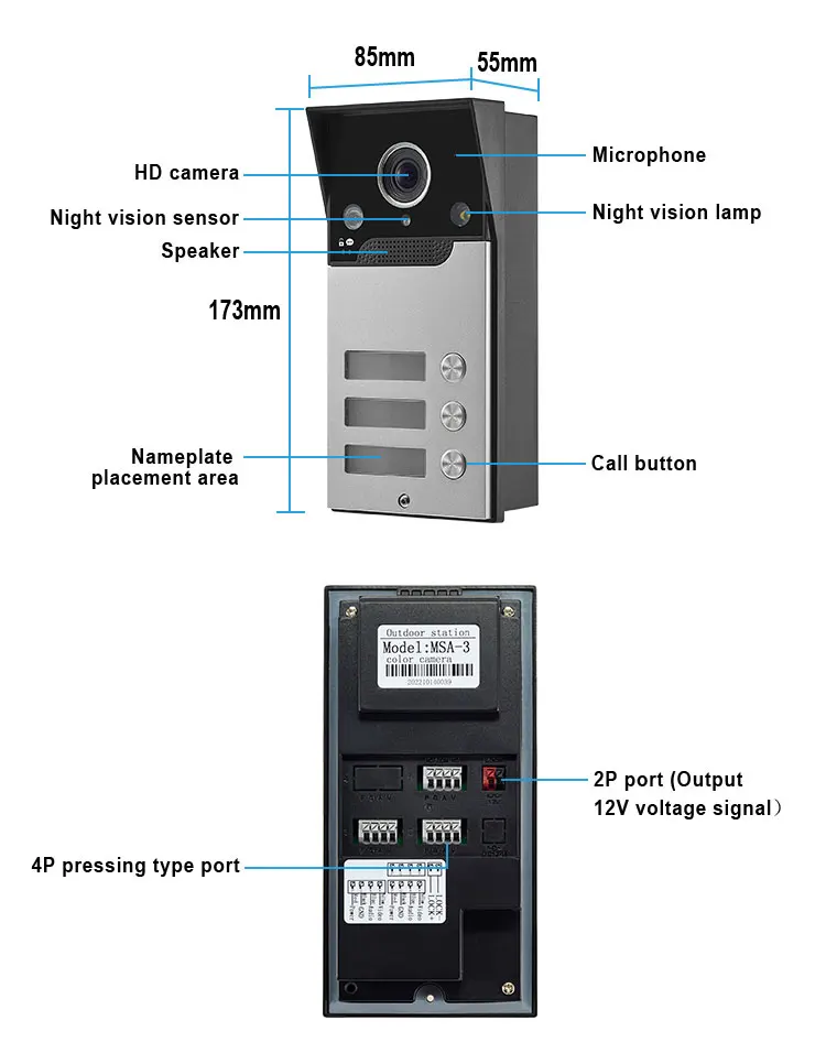 2f/3f família multi unidades apartamento vídeo porta telefone com tela de 7 polegadas gravação instantâneo tuya wifi edifício intercom campainha kits