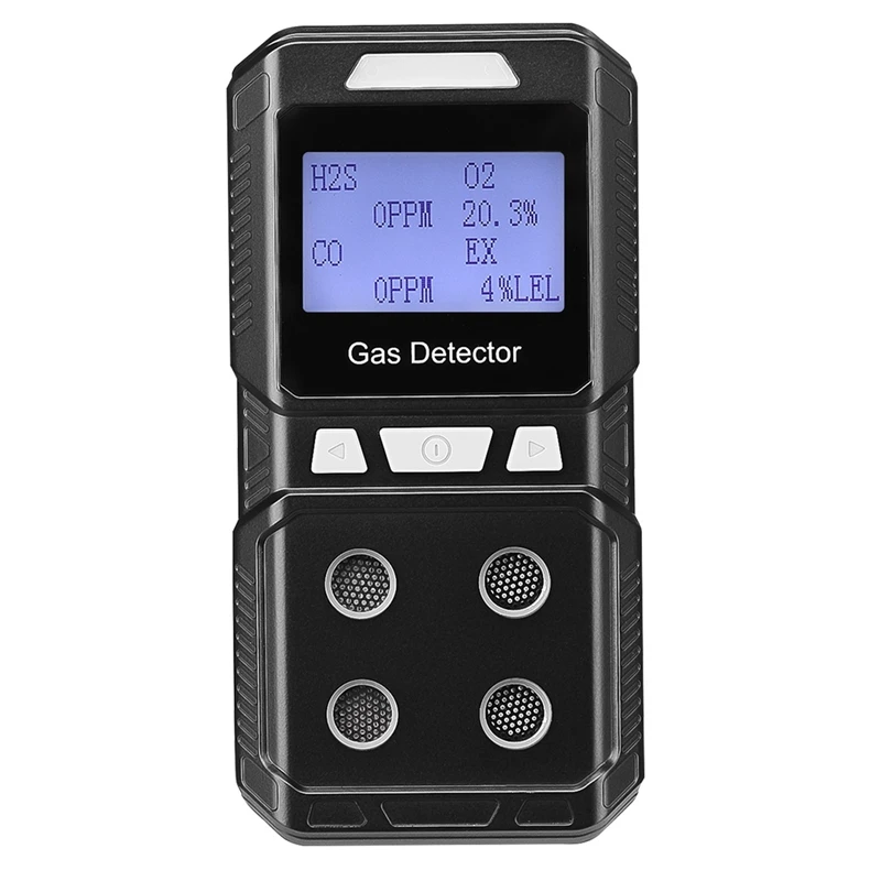 Portable 4 Gas Detector Toxic And Combustible Gas Detector Analyzer High Precision EX O2 H2S CO EU Plug