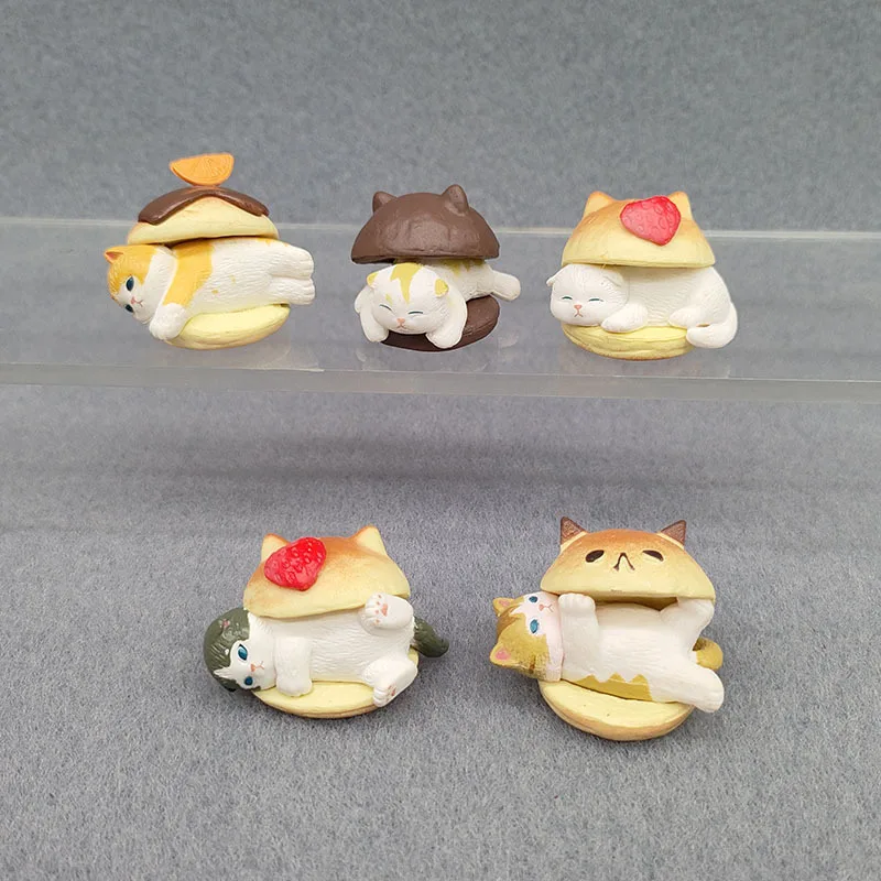 Burger Cat Blind Box Koty Figurka akcji Model zabawkowy Ozdoby Dekoracje Prezenty urodzinowe