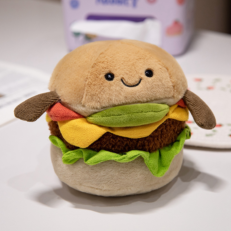 15 cm süßes Cartoon-Hamburger-Plüschtier, Stofftier-Hamburger-Plüschtier, für Sie, Kinder, Geschenk, Urlaub, Geburtstag