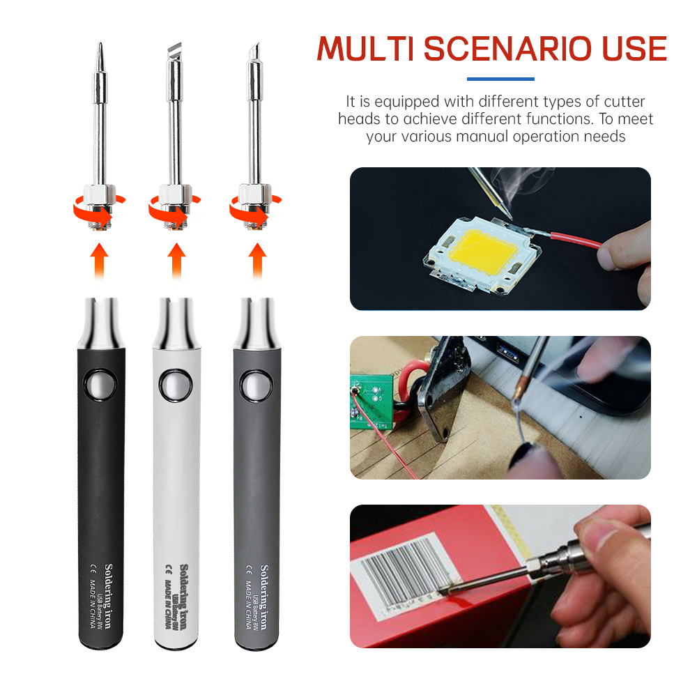 8W USB draadloze lithiumbatterij soldeerbout 5V draagbare soldeerpen Oplaadbare temperatuurregeling DIY lasapparatuur