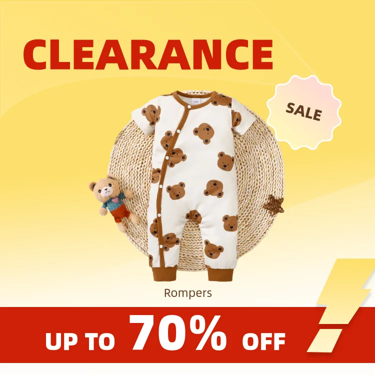 Clearance_Summer Neonato Neonato Pagliaccetto Orso Stampa Manica corta Bottoni sul davanti Pagliaccetti Bambini Onepiece Baby Suit_Continu